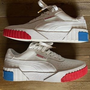 PUMA Womens Cali RWB Lace Up Sneakers Shoes Casual - White